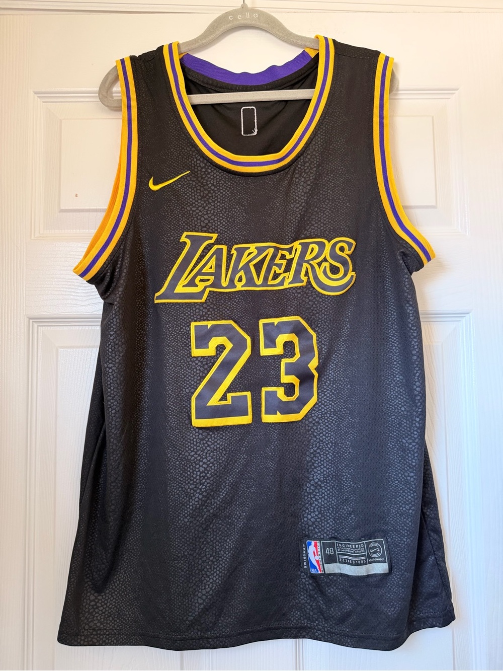 Men's Black NBA Engineered Jersey (48)